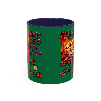 schrodinger's cat - Accent Mug (dark green)