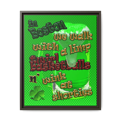 celtics logo - framed canvas art (logo green)