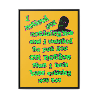 noticed you noticing - framed canvas art (yellow)