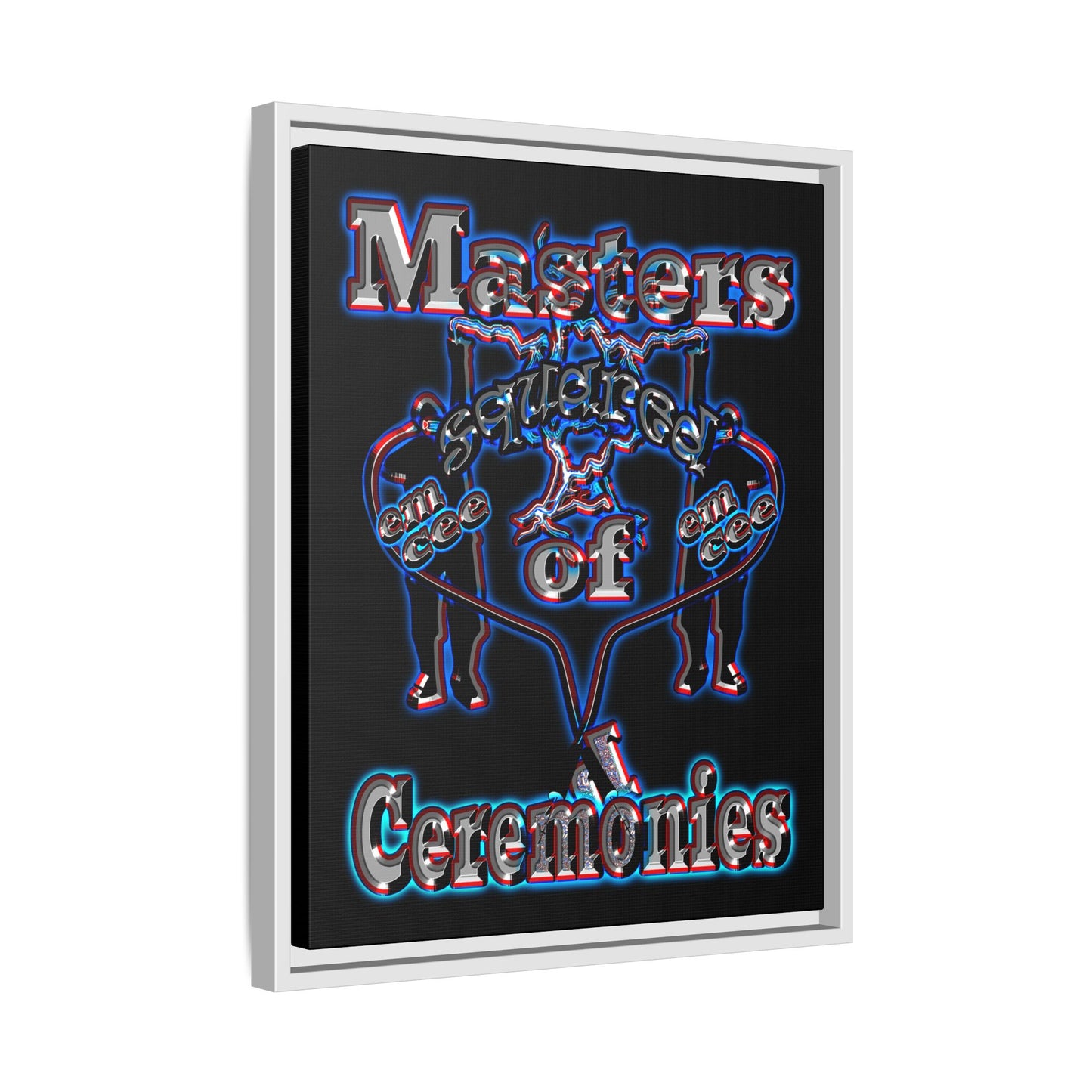 em cee squared - framed canvas art (black)
