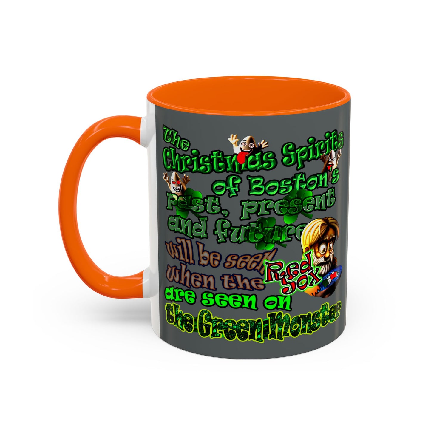 christmas spirits of boston - Accent Mug (dark grey)