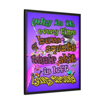 the bum's shit - framed canvas art (purple-pink wave)