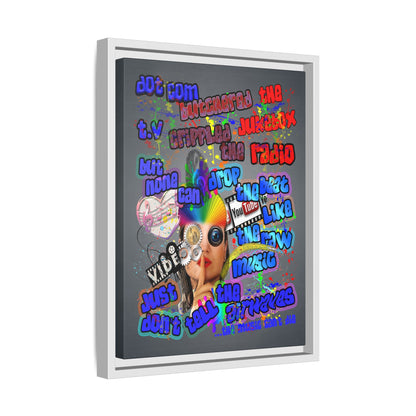 drop the beat - framed canvas art (grey-light grey)