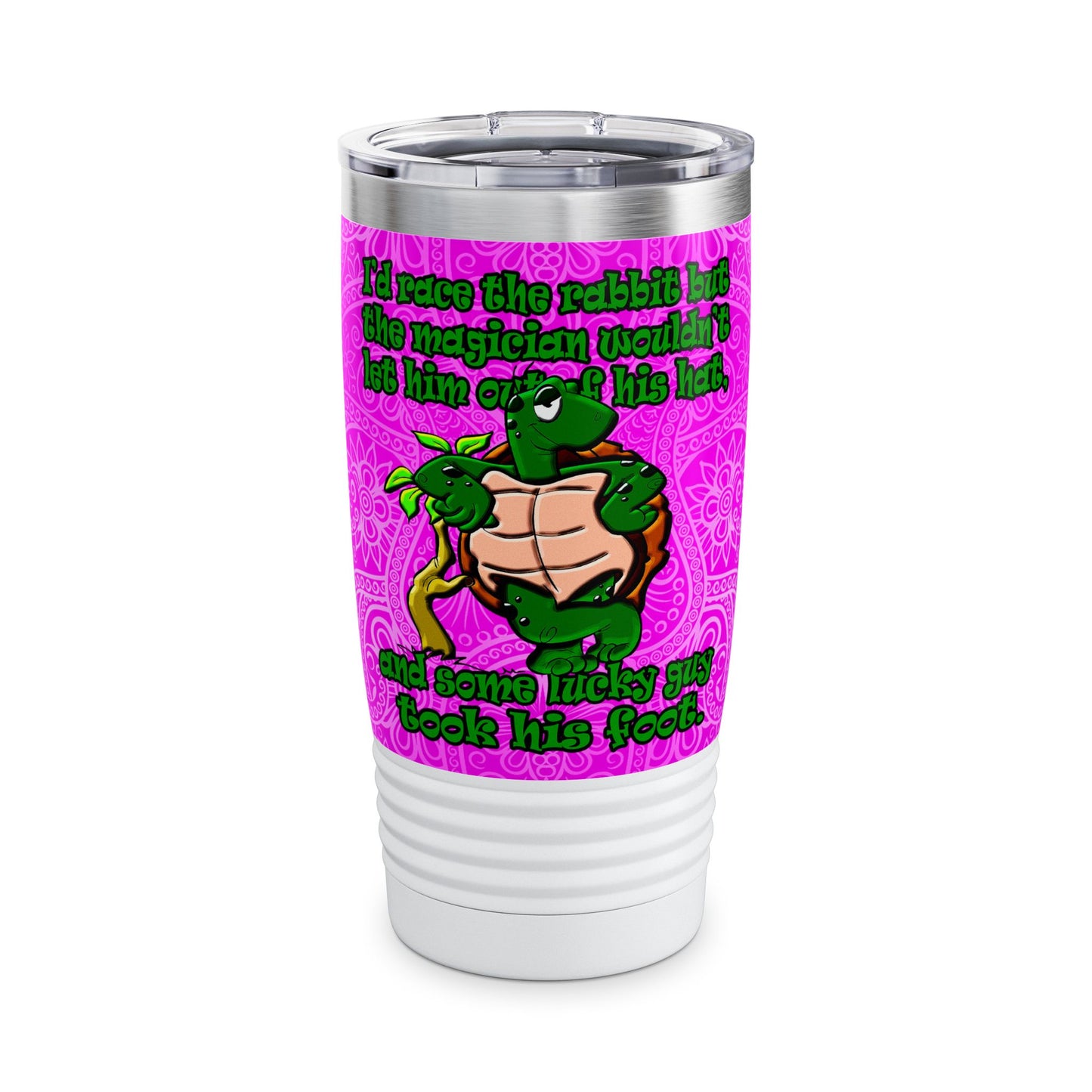 turtle race - Ringneck Tumbler, 20oz (pink swirl)