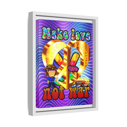 love peace - framed canvas art (purple wave)