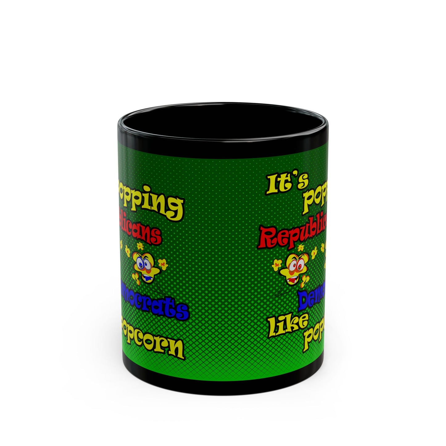 popping like popcorn - Black Mug (logo green)