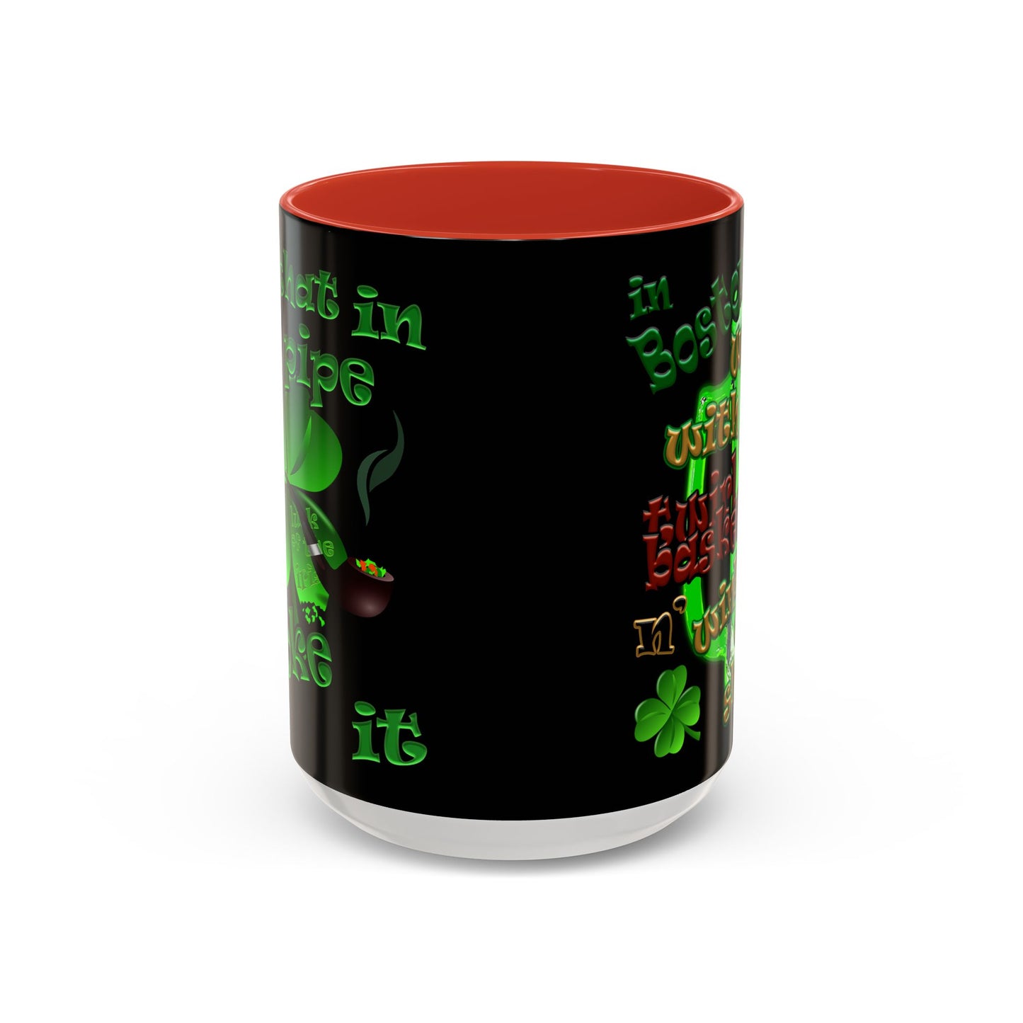 celtics logo - Accent Mug (black)