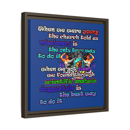 doggystyle - framed canvas art (dark blue)