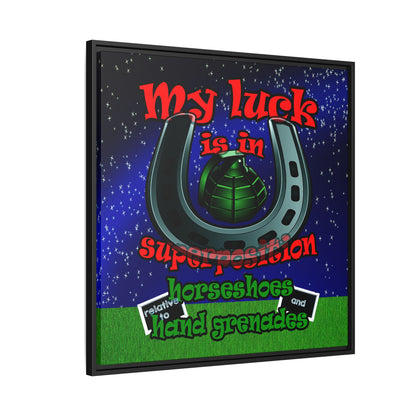 my luck - framed canvas art ('snoops' background)