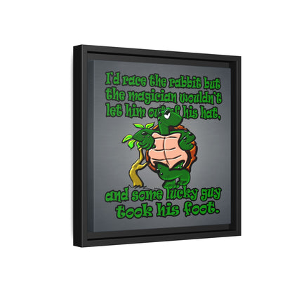 turtle race - framed canvas art (grey-light grey)