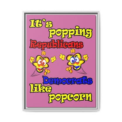 popping like popcorn - framed canvas art (light pink)