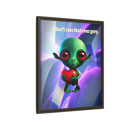 I don't care that your grey - framed canvas art (grey-pink wave)