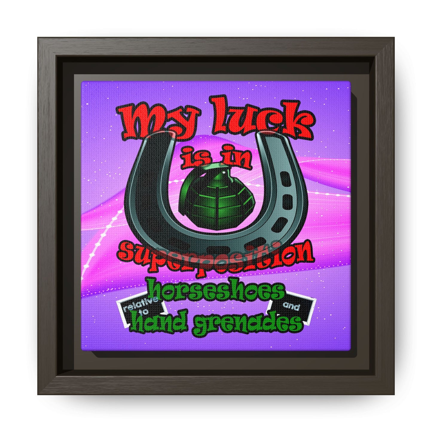my luck - framed canvas art (purple-pink wave)