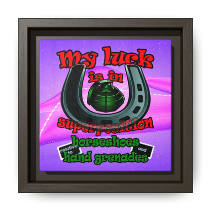 my luck - framed canvas art (purple-pink wave)
