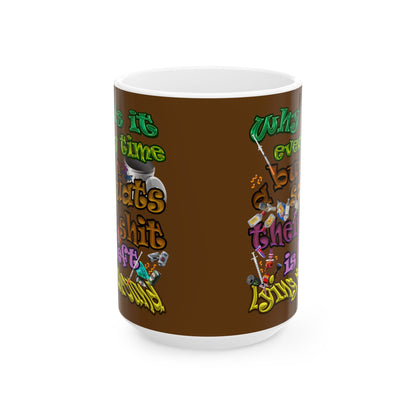 the bum's shit - White Mug (brown)