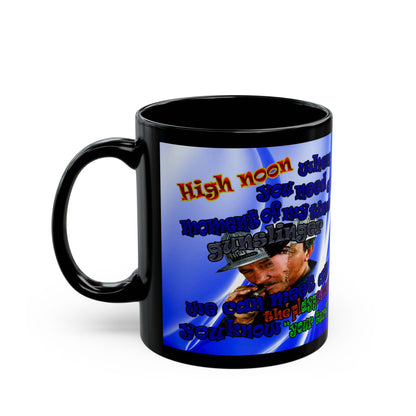 high noon - Black Mug (blue-white wave)