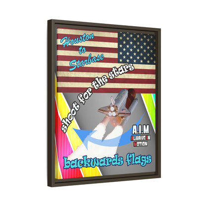 shoot for the stars - framed canvas art (rainbow split)