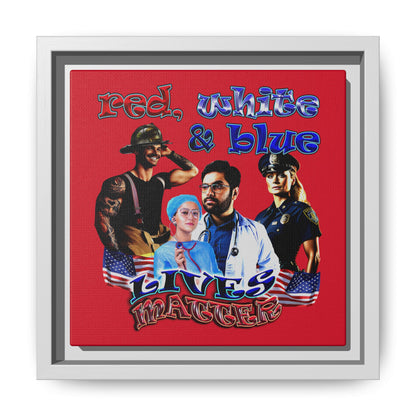 rw&b lives matter - framed canvas art (dark red)