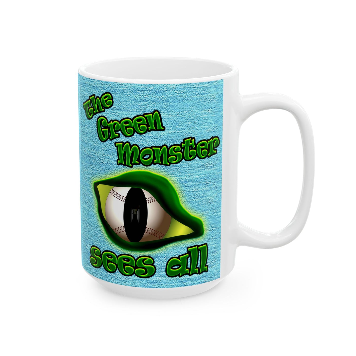 green monster - White Mug (faded blue)