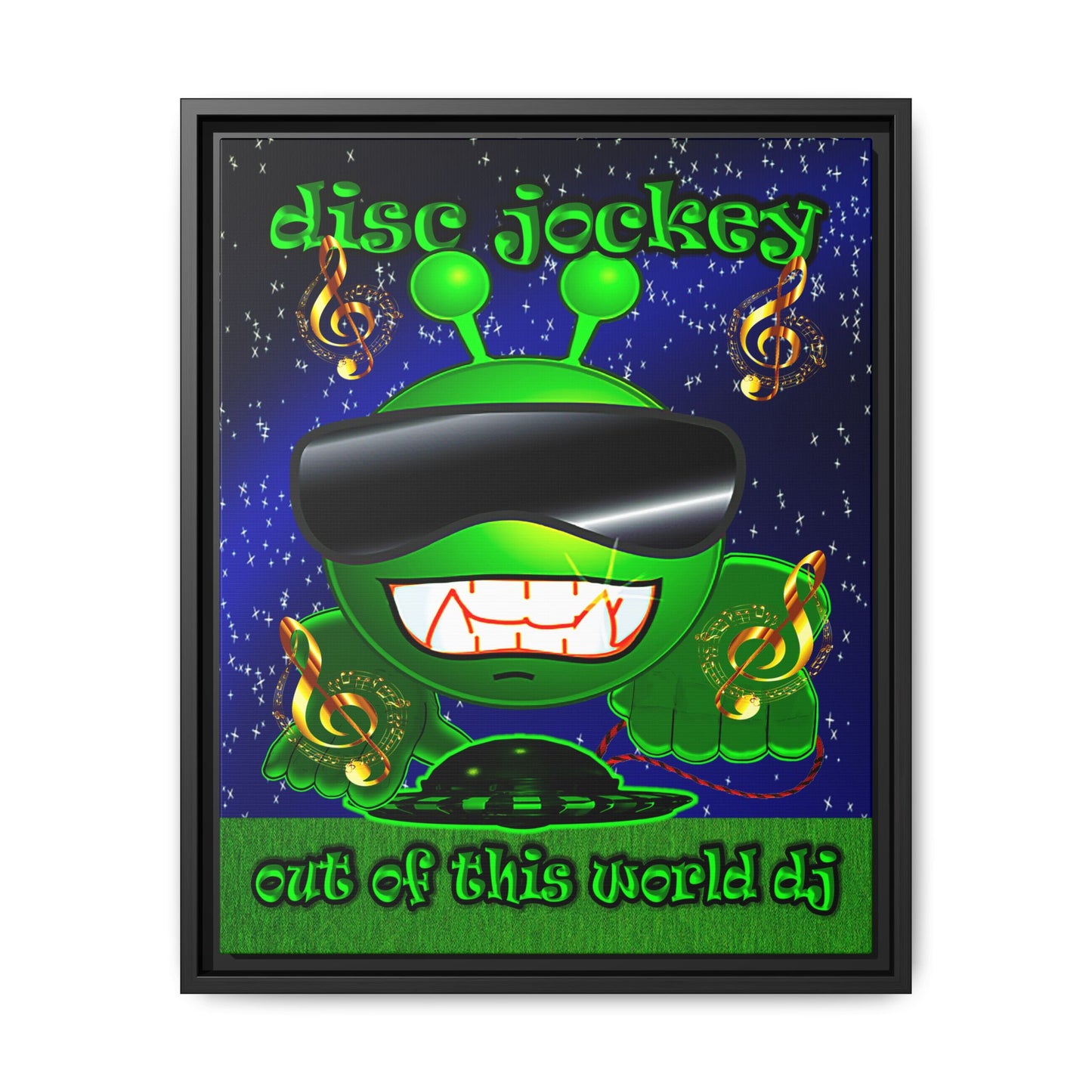 disc jockey - framed canvas art ('snoops' background)