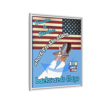 shoot for the stars - framed canvas art (light blue)