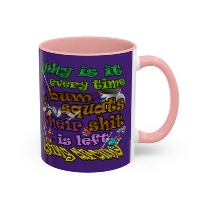 the bum's shit - Accent Mug (purple)