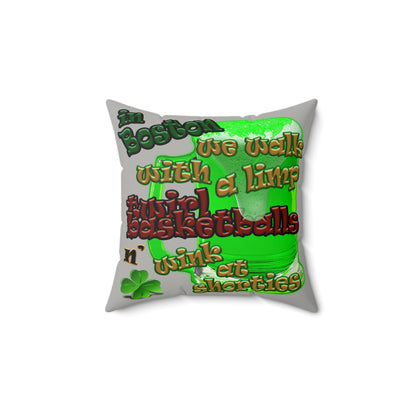 celtics logo - Faux Suede Square Pillow - (light grey)