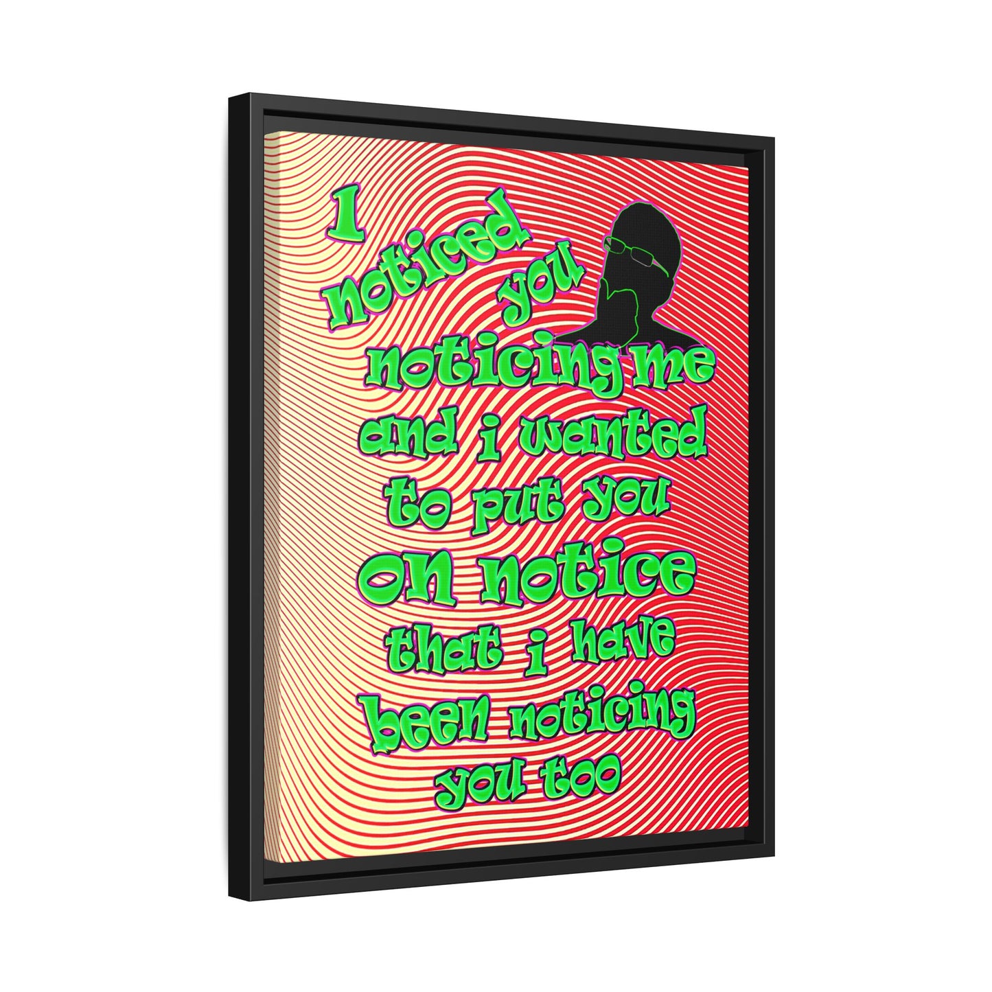 noticed you noticing - framed canvas art (yellow-orange wave)