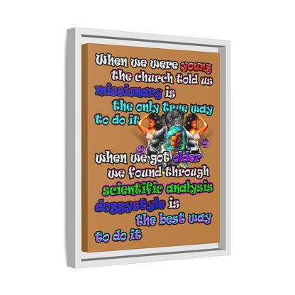 doggystyle - framed canvas art (light brown)