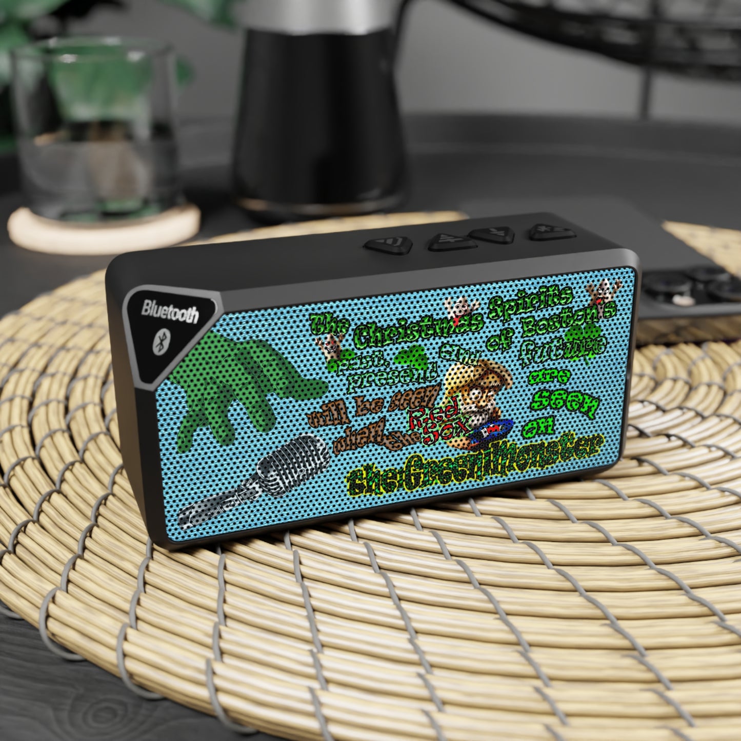 christmas spirits of boston - Jabba Bluetooth Speaker (faded blue)