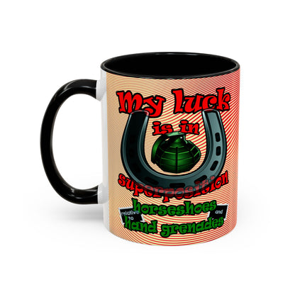 my luck - Accent Mug (yellow-orange wave)