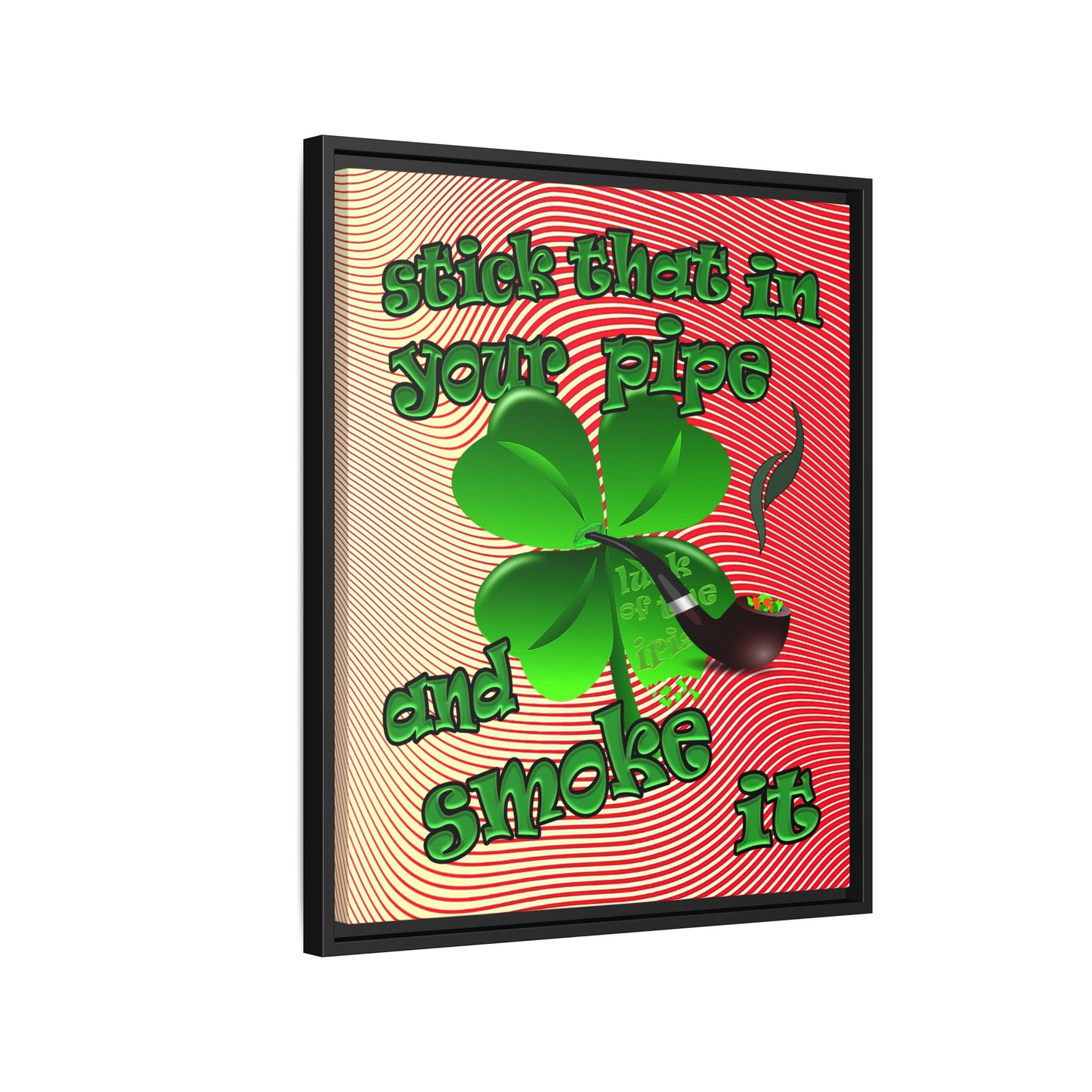 stick that in your pipe and smoke it - framed canvas art (yellow-orange wave)