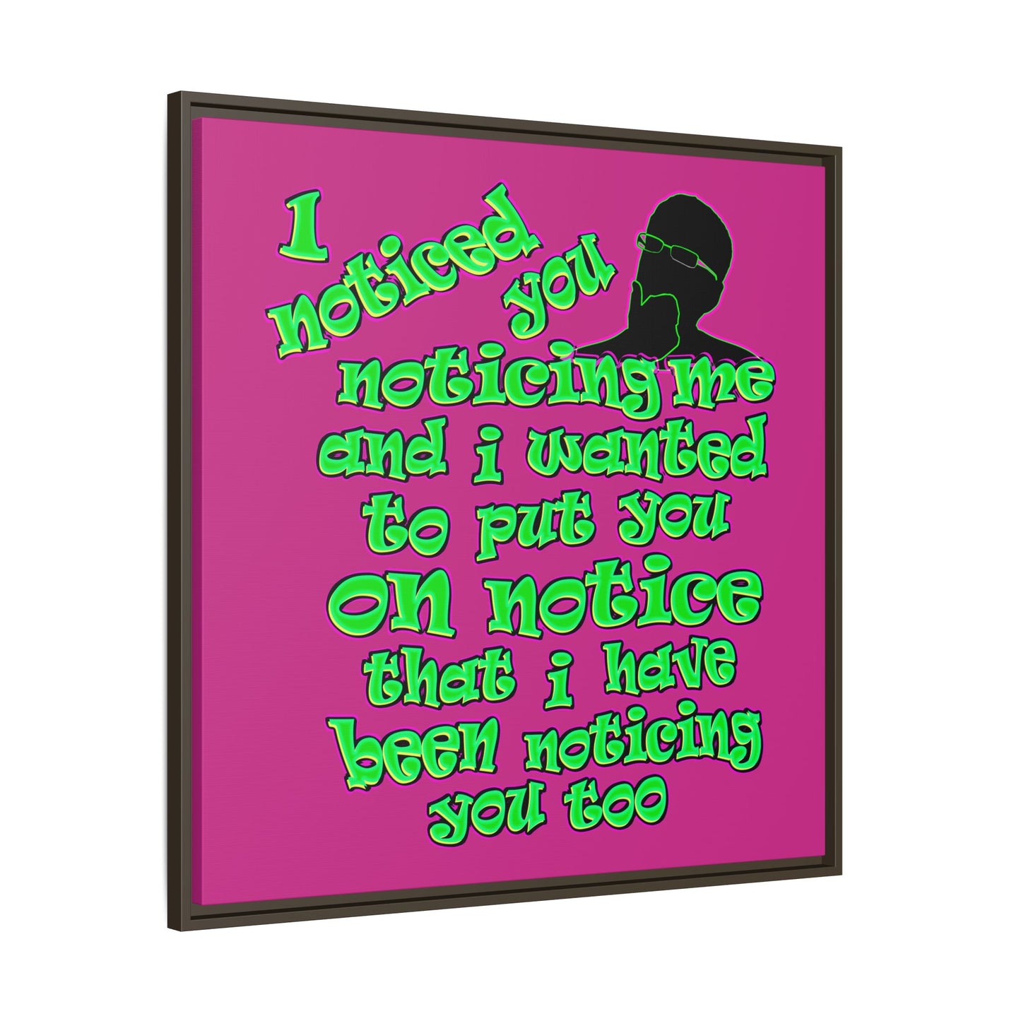 noticed you noticing - framed canvas art (pink)