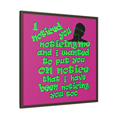 noticed you noticing - framed canvas art (pink)