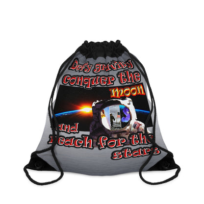 defy conquer reach - Drawstring Bag (brushed nickel)