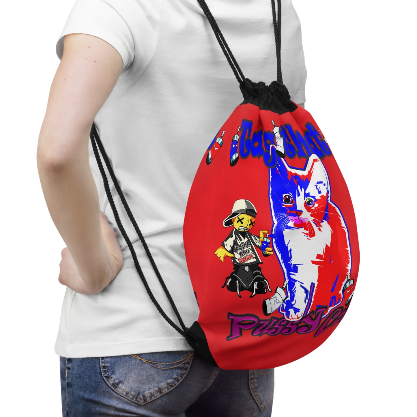 tag that - Drawstring Bag (red)