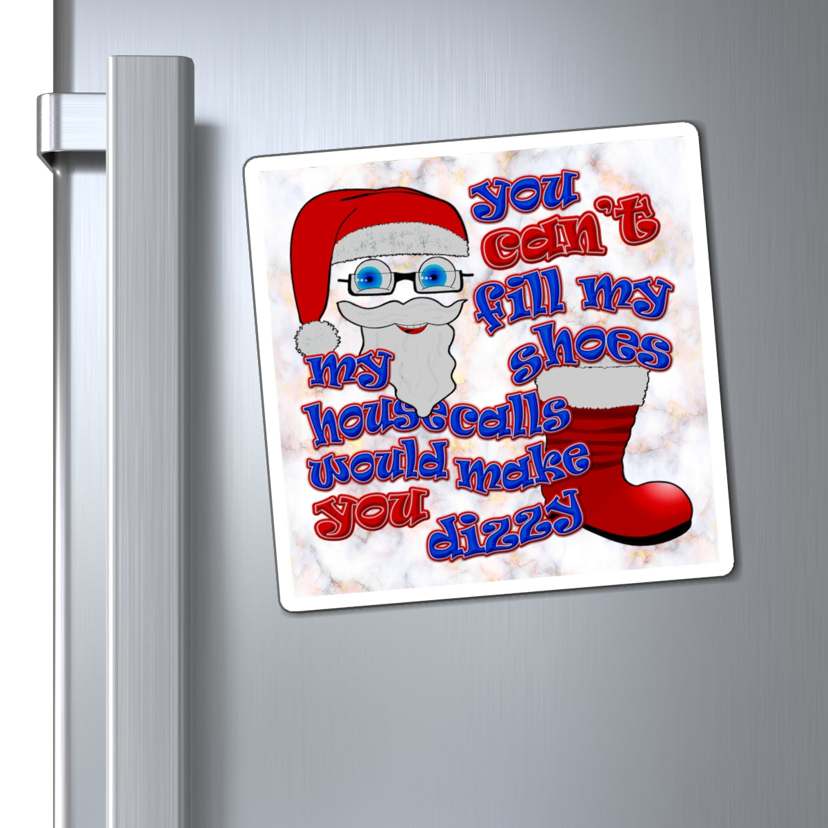 santa's shoes - Magnets - (white marble)