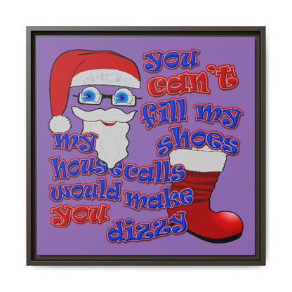 santa's shoes - framed canvas art (light purple)
