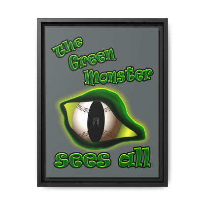 green monster - framed canvas art (dark grey)