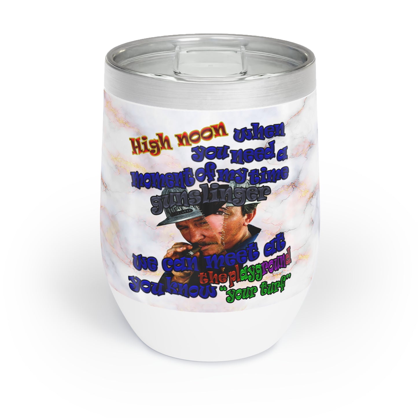 high noon - Chill Wine Tumbler (white marble)