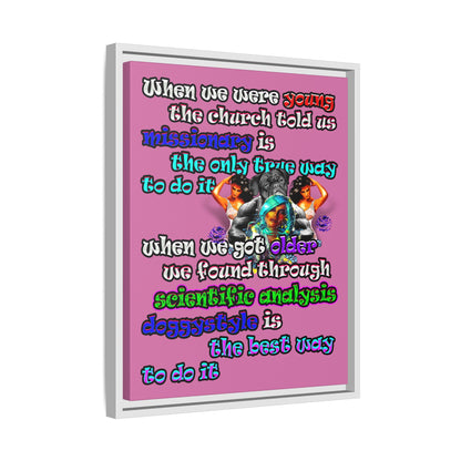 doggystyle - framed canvas art (light pink)