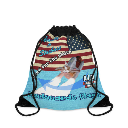 shoot for the stars - Drawstring Bag (faded blue)