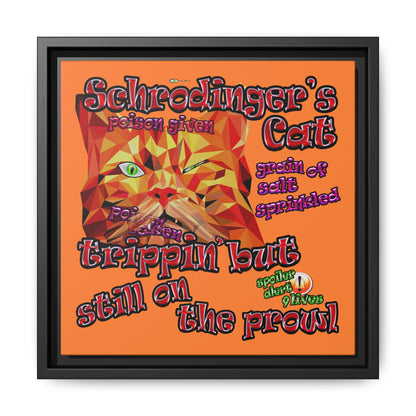 schrodinger's cat - framed canvas art (crusta)