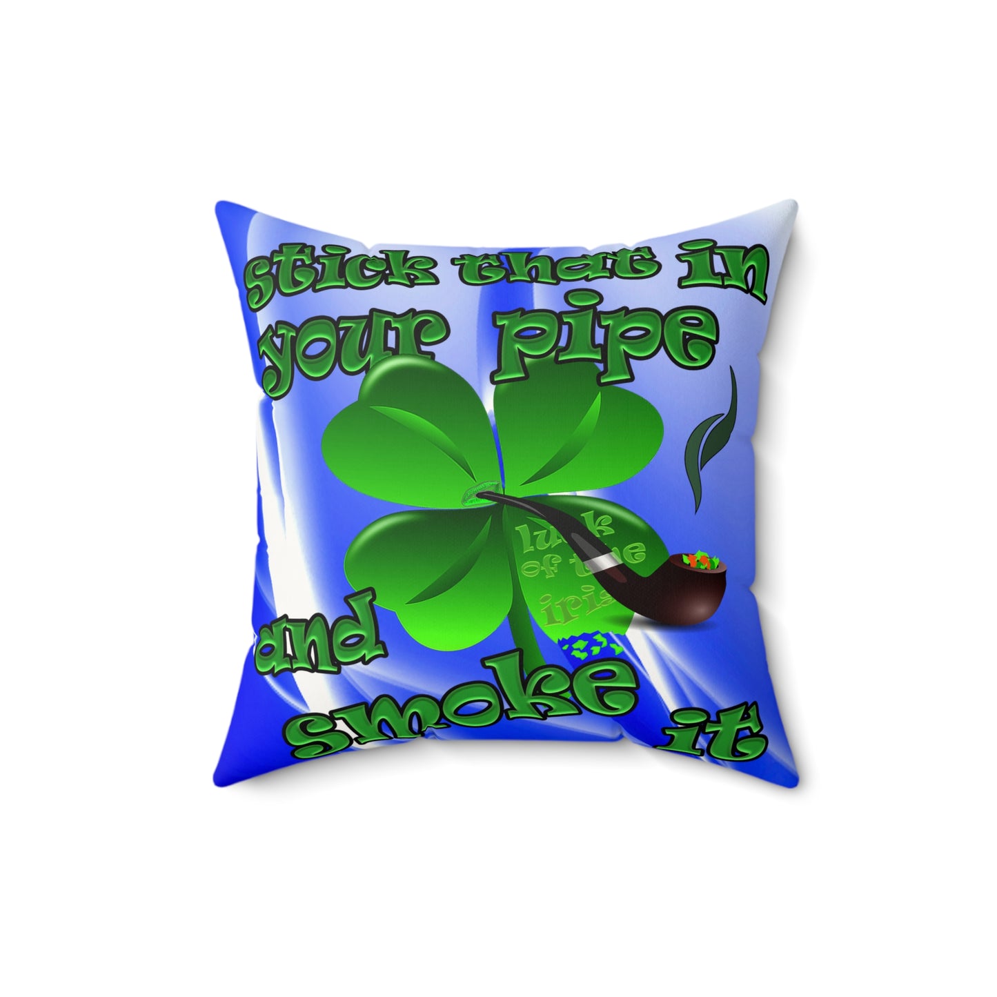 celtics logo - Faux Suede Square Pillow - (blue-white wave)