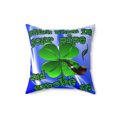 celtics logo - Faux Suede Square Pillow - (blue-white wave)