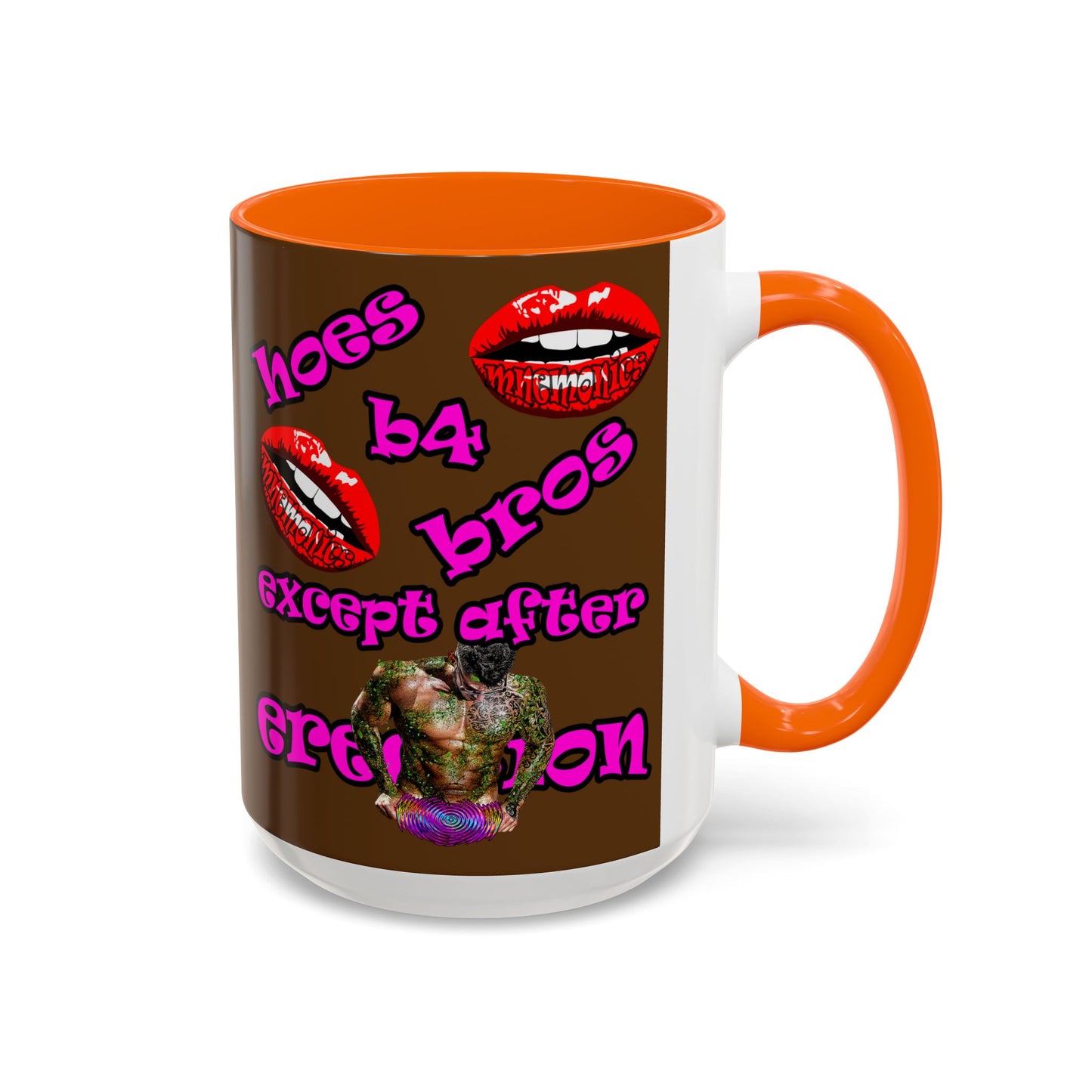 hoes b4 bros - Accent Mug (brown)