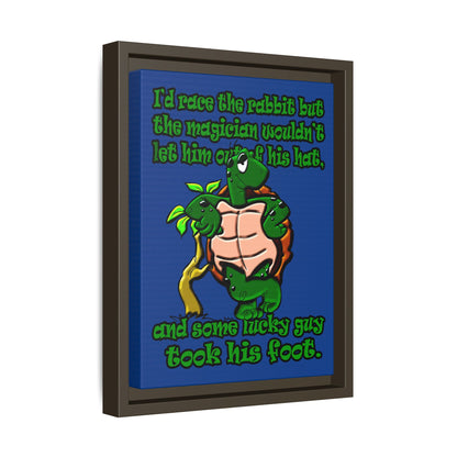 turtle race - framed canvas art (dark blue)