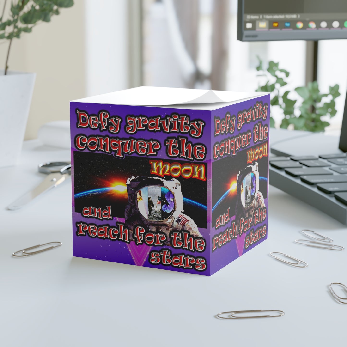 defy conquer reach - note cube (purple-pink wave)