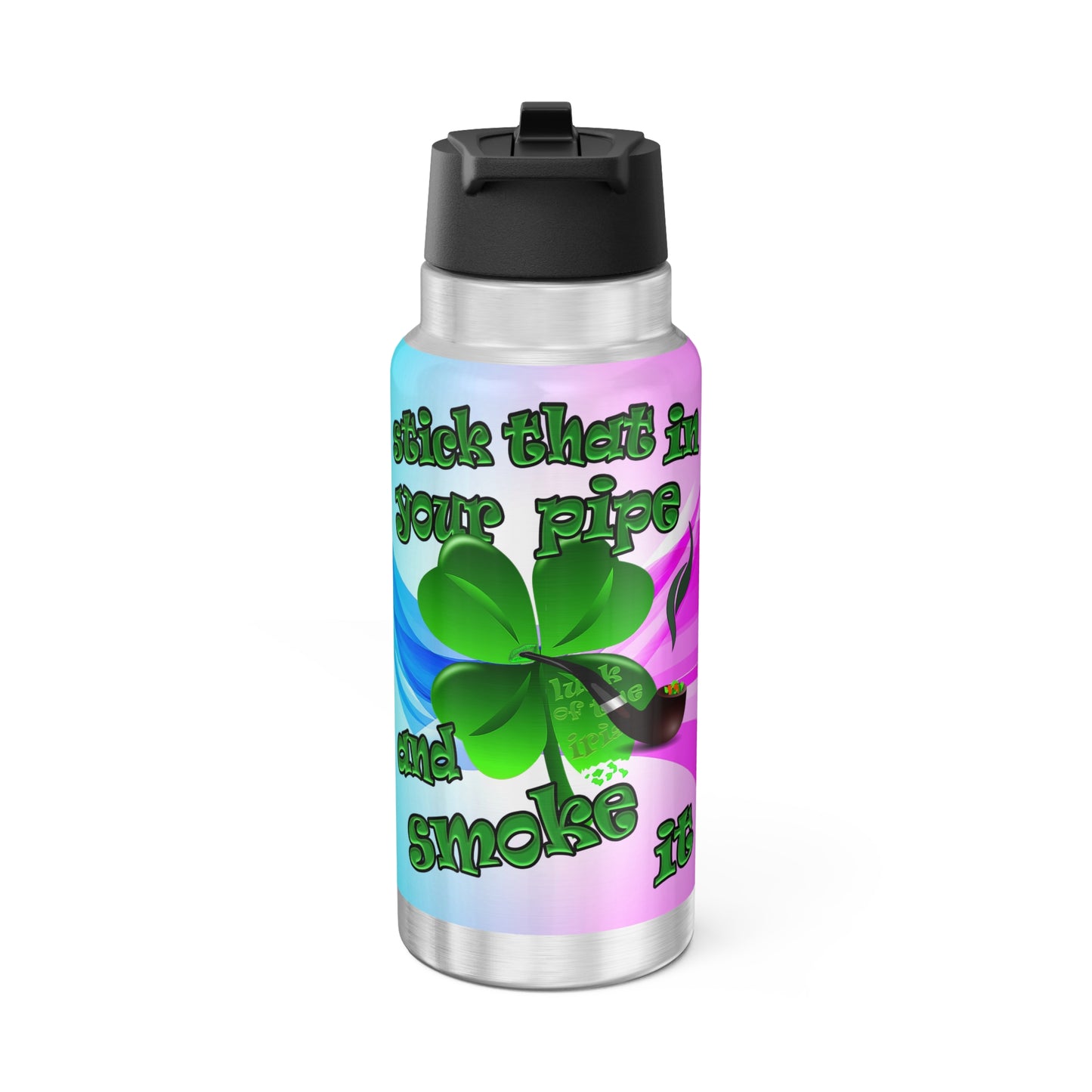 celtics logo - Gator Tumbler, 32oz  (light blue-pink wave)