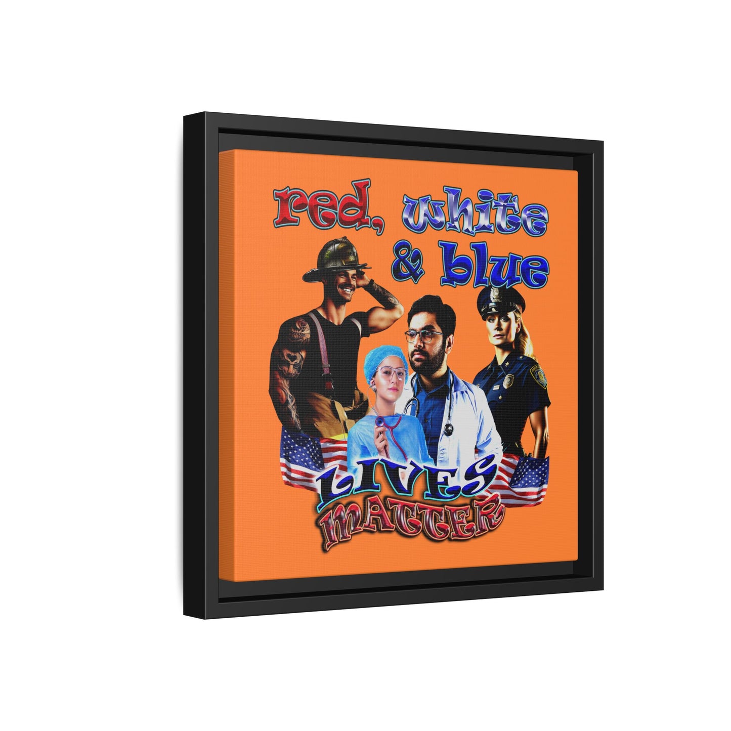 rw&b lives matter - framed canvas art (crusta)